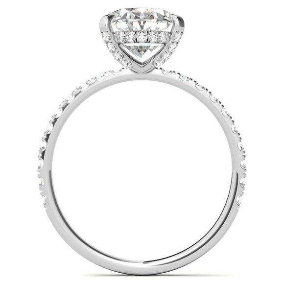 3 Ct-10X8MM Oval Basket Moissanite Engagement Ring 14k Gold With Lab Diamonds - Picture 3 of 9